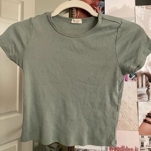 Brandy Melville/John Galt Sage Green Crop Top